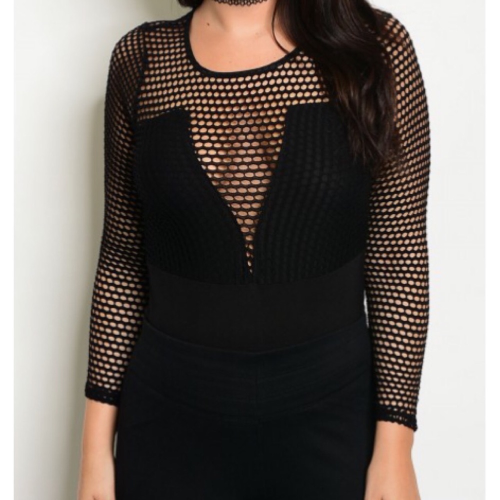 Sale Black Plus Size Bodysuit